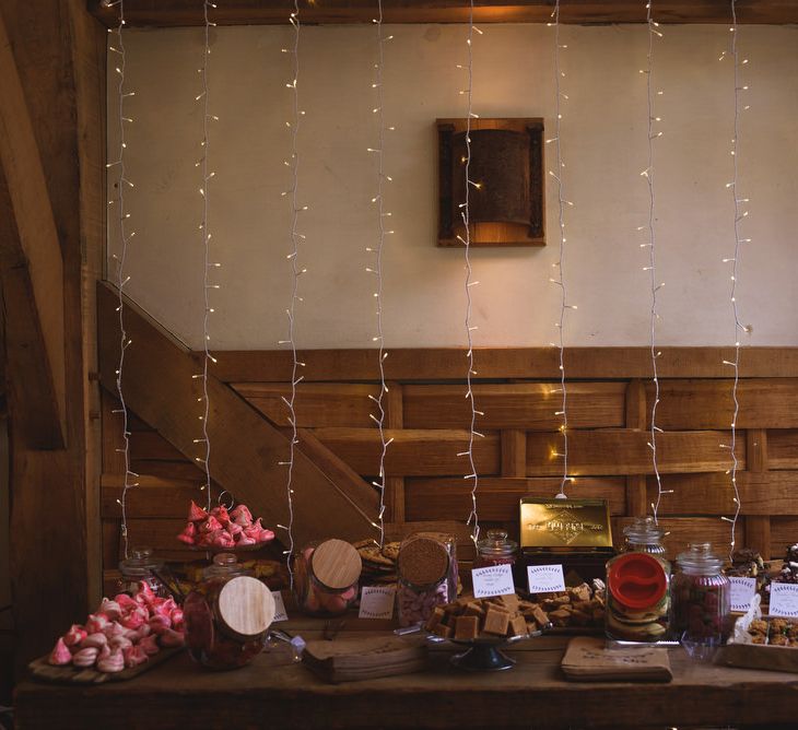 Dessert, Cake, Sweet Table with Fairy Lights Backdrop