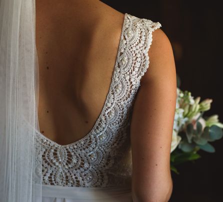 Bride in Flora 'Madlen' Wedding Dress from Blackburn Bridal Boutique