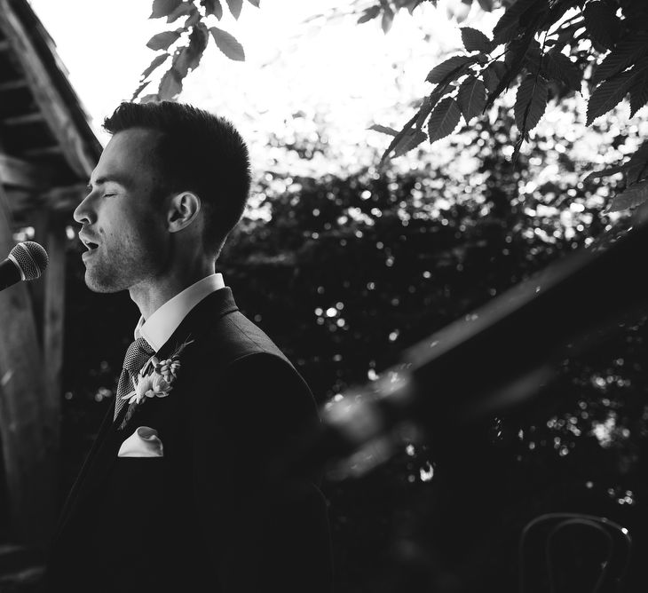 Groom in Ted Baker Suit at the Altar