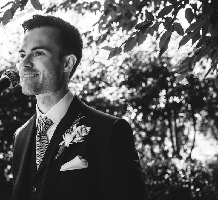 Groom in Ted Baker Suit at the Altar