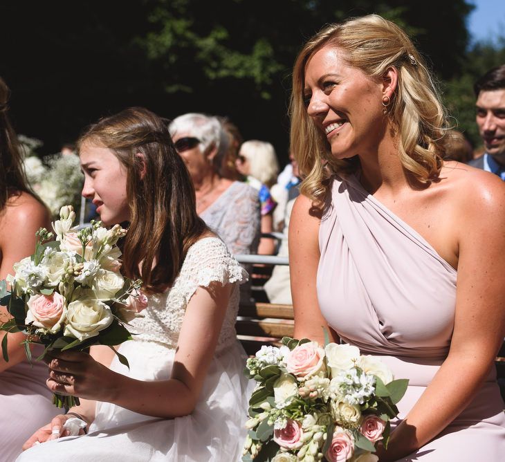 Bridesmaid in Blush Pink Maxi Corwin Coast Wrap Dress