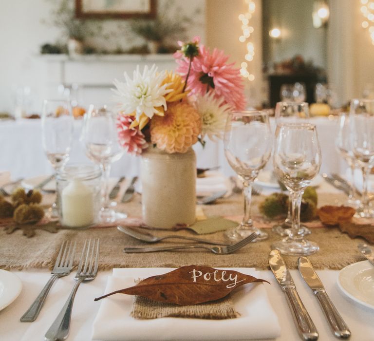 Rustic Autumnal Styling with Bunting & Dahlia Flowers