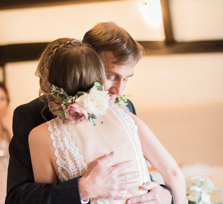 Bride & Father of The Bride Reveal | Romantic Pastel Wedding at Prested Hall, Essex | Kathryn Hopkins Photography | Sugar Lens Productions