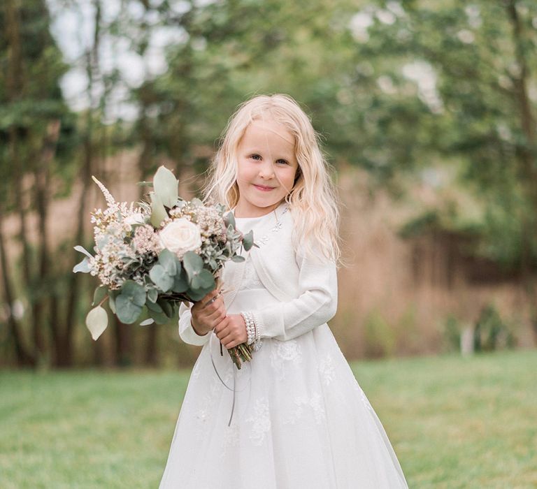 Flower Girl in Debenhams Dress | Romantic Pastel Wedding at Prested Hall, Essex | Kathryn Hopkins Photography | Sugar Lens Productions