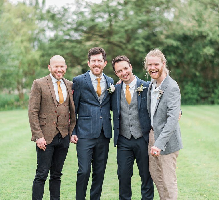 Groomsmen in Moss Bros Suits | Romantic Pastel Wedding at Prested Hall, Essex | Kathryn Hopkins Photography | Sugar Lens Productions