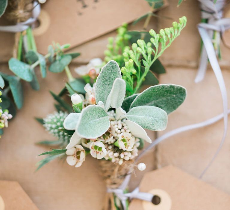 Buttonholes | Romantic Pastel Wedding at Prested Hall, Essex | Kathryn Hopkins Photography | Sugar Lens Productions