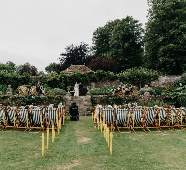 Outdoor Wedding Ceremony At Hatch House With A Botanical Theme Bride In David's Bridal Gown & Images From Siobhan Amy Photography & Film