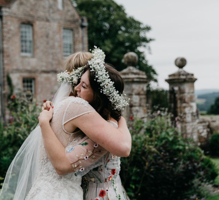 Outdoor Wedding Ceremony At Hatch House With A Botanical Theme Bride In David's Bridal Gown & Images From Siobhan Amy Photography & Film