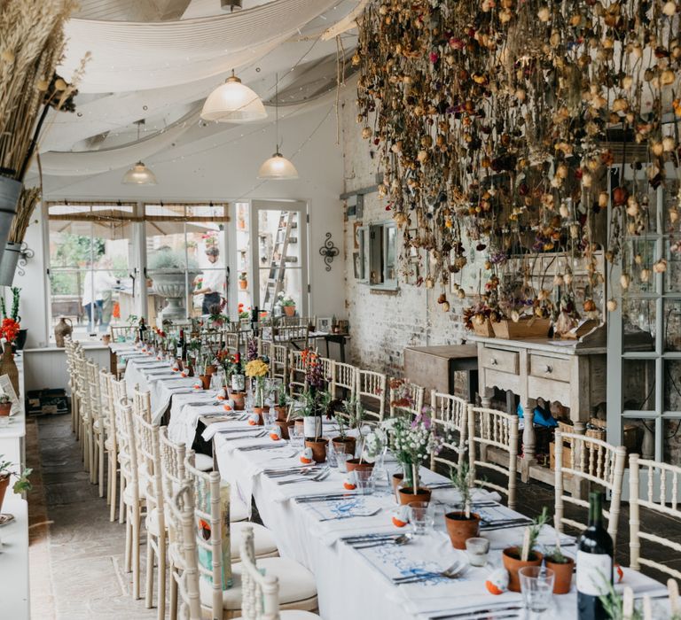 Dried Flower Installation For Wedding