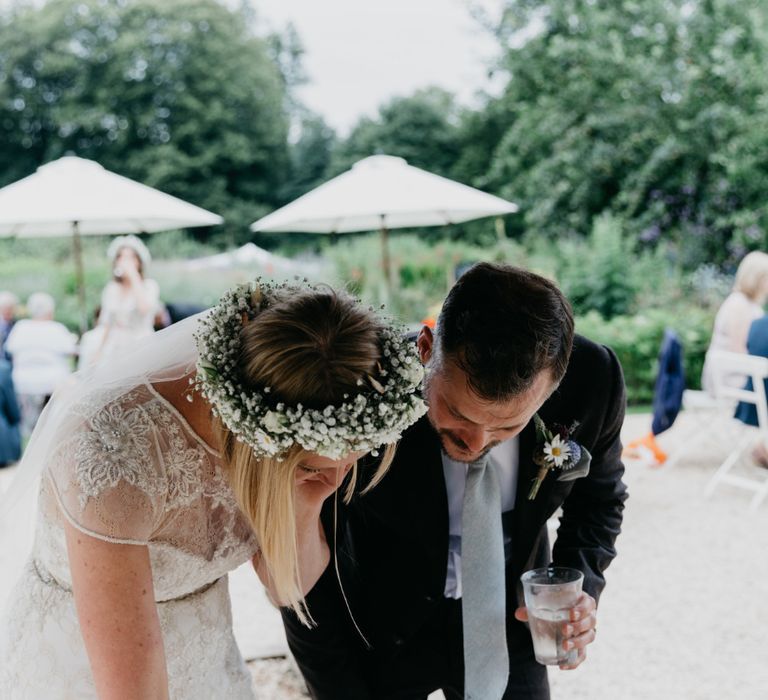 Outdoor Wedding Ceremony At Hatch House With A Botanical Theme Bride In David's Bridal Gown & Images From Siobhan Amy Photography & Film