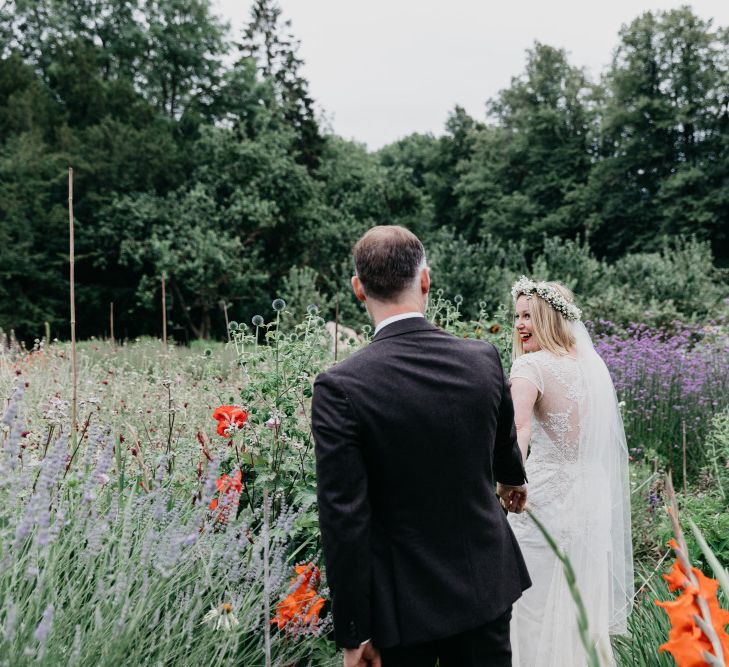 Outdoor Wedding Ceremony At Hatch House With A Botanical Theme Bride In David's Bridal Gown & Images From Siobhan Amy Photography & Film