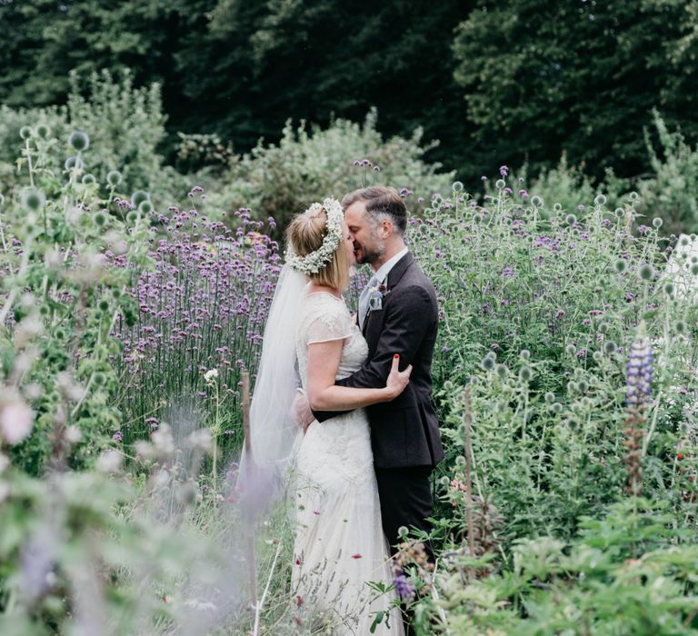 Outdoor Wedding Ceremony At Hatch House With A Botanical Theme Bride In David's Bridal Gown & Images From Siobhan Amy Photography & Film