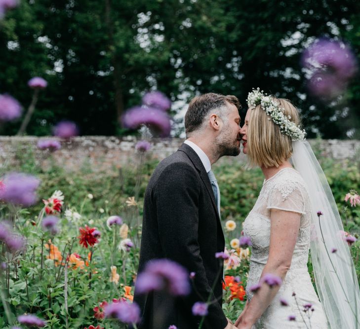 Outdoor Wedding Ceremony At Hatch House With A Botanical Theme Bride In David's Bridal Gown & Images From Siobhan Amy Photography & Film