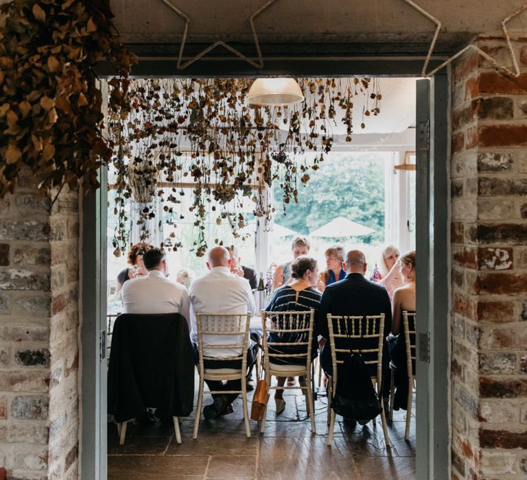 Outdoor Wedding Ceremony At Hatch House With A Botanical Theme Bride In David's Bridal Gown & Images From Siobhan Amy Photography & Film