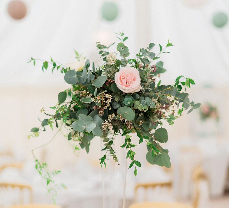 Lantern Filled Marquee Reception | Romantic Pastel Wedding at Prested Hall, Essex | Kathryn Hopkins Photography | Sugar Lens Productions