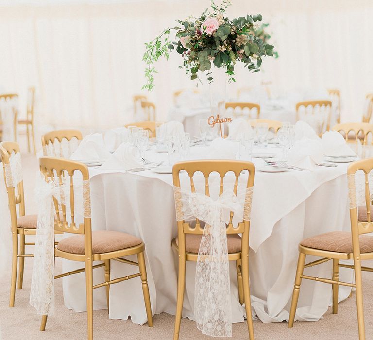 Lantern Filled Marquee Reception | Romantic Pastel Wedding at Prested Hall, Essex | Kathryn Hopkins Photography | Sugar Lens Productions