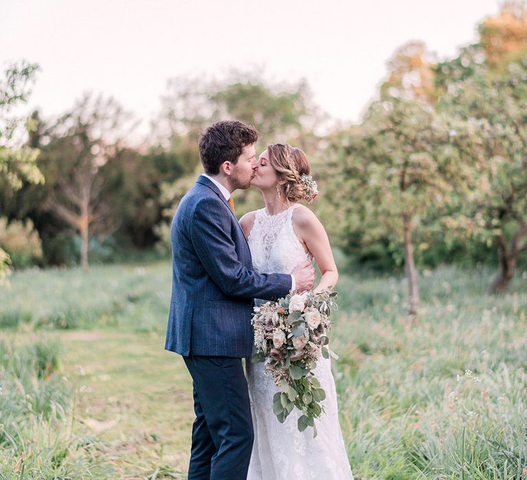 Bride in Sottero & Midgley Gown | Groom in Moss Bros Suit | Romantic Pastel Wedding at Prested Hall, Essex | Kathryn Hopkins Photography | Sugar Lens Productions