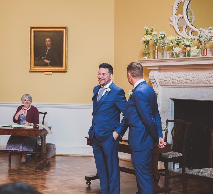 Groomsmen in Navy Suits