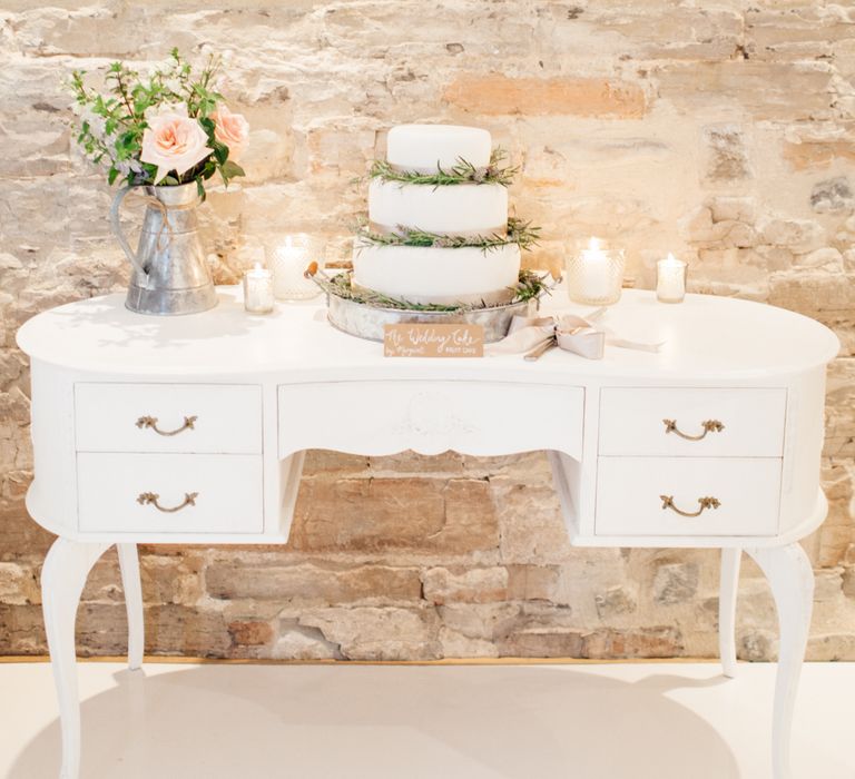 Almonry Barn Exclusive Hire Wedding Venue In Somerset With Pastel Flowers & Fairy Lights Images From Bowtie and Belle Photography With Bride In Wtoo By Watters