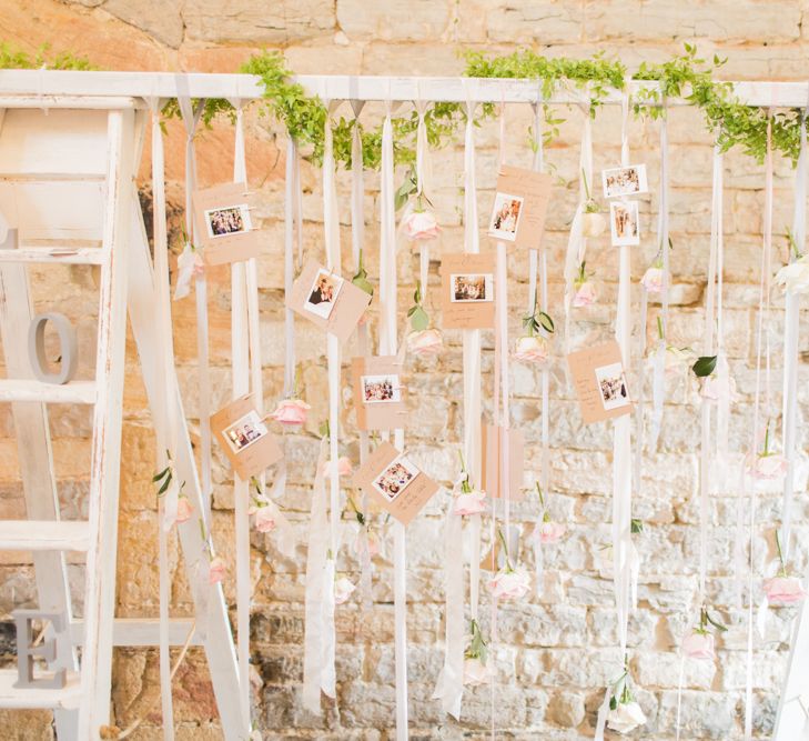 Almonry Barn Exclusive Hire Wedding Venue In Somerset With Pastel Flowers & Fairy Lights Images From Bowtie and Belle Photography With Bride In Wtoo By Watters