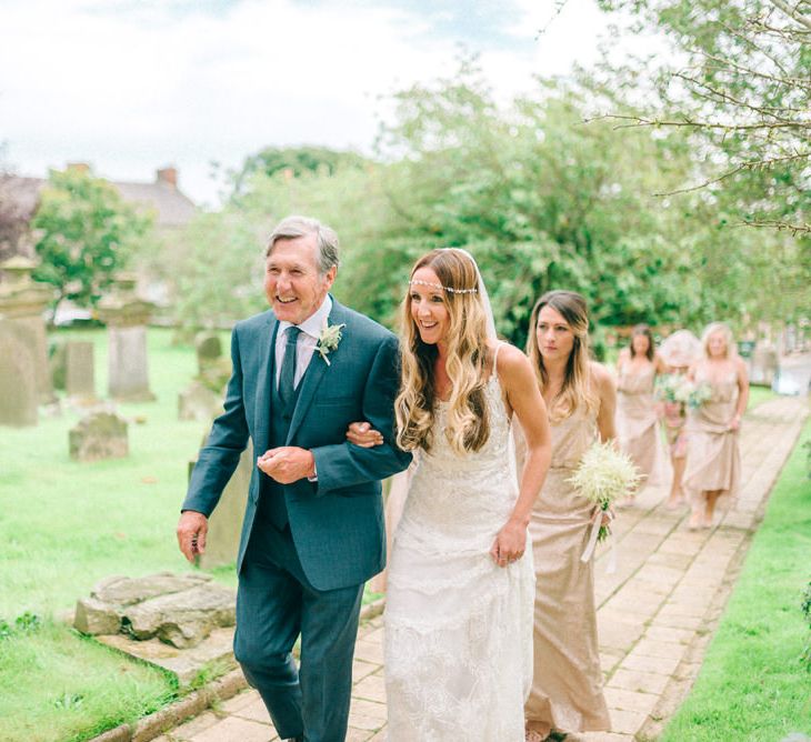 Bride in Yolan Cris Wedding Dress from Miss Bush Bridal | Pink Just Bridesmaid Dresses | Matt Ethan Photography | In House Films