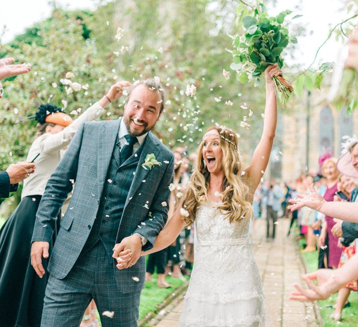 Confetti Exit | Bride in Yolan Cris Wedding Dress from Miss Bush Bridal | Matt Ethan Photography | In House Films