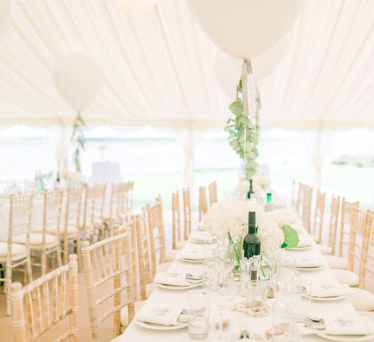 White on White Marquee with Eucalyptus | Matt Ethan Photography | In House Films