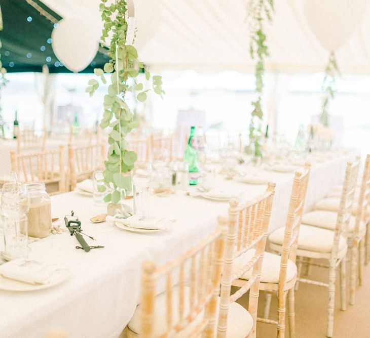 White on White Marquee with Eucalyptus | Matt Ethan Photography | In House Films