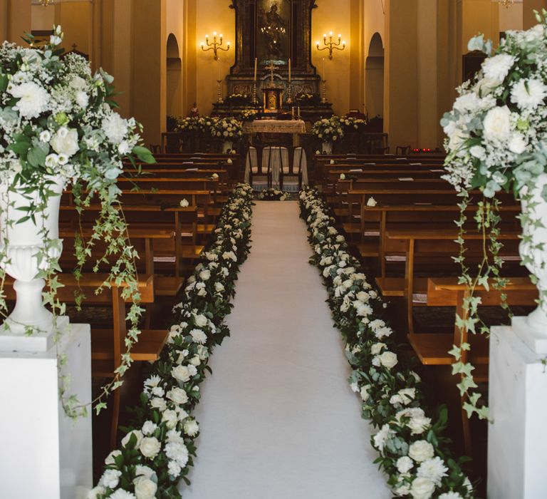 Wedding Ceremony With Floral Aisle