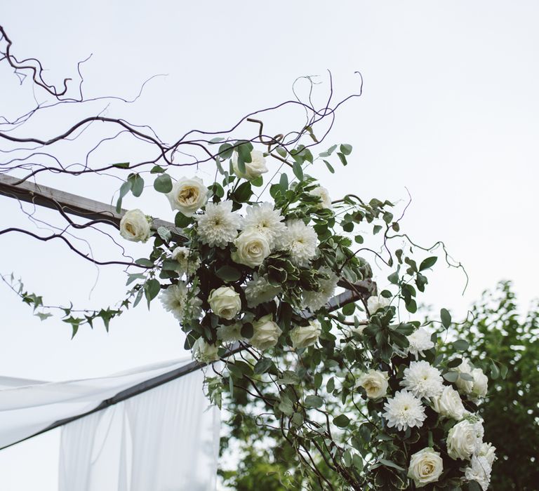 Outdoor Floral Display At Wedding