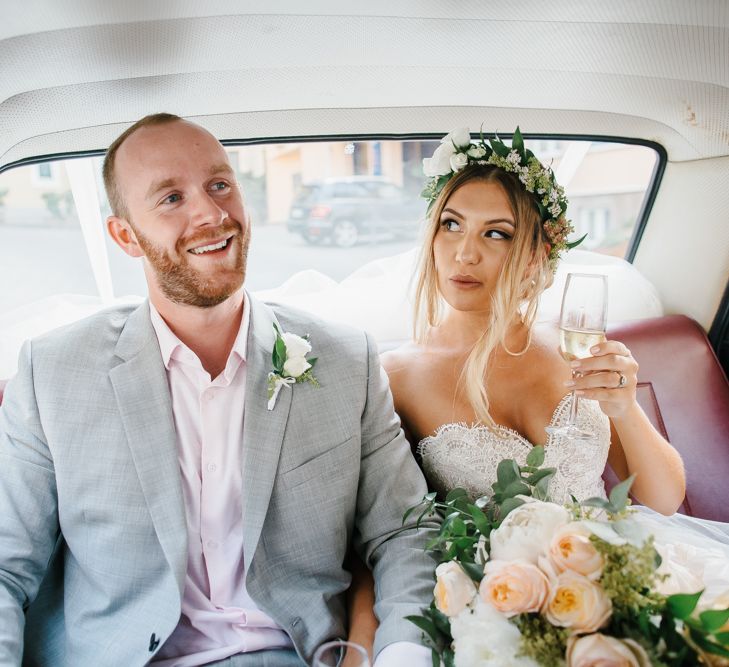 Bride in Watters Gown | Groom in Grey Reiss Suit | Chris Barber Photography