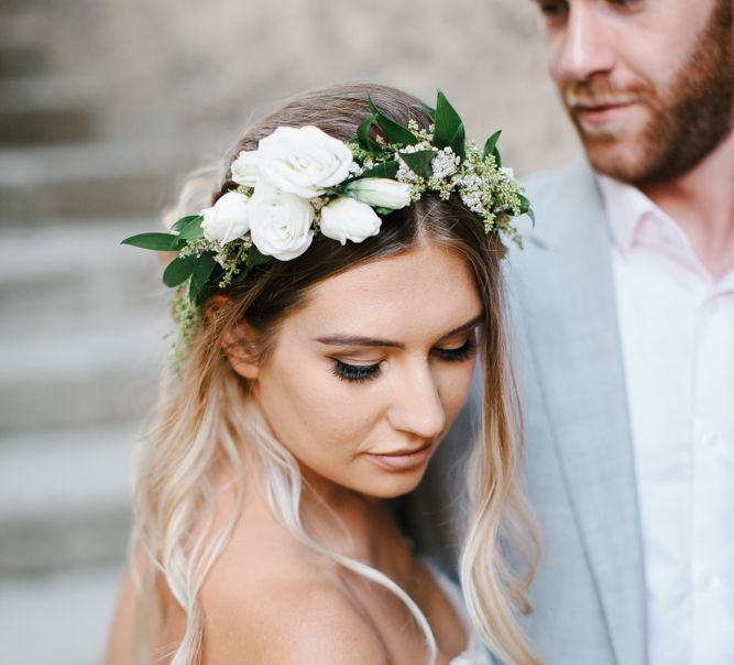 Bride in Watters Gown | Groom in Grey Reiss Suit | Chris Barber Photography