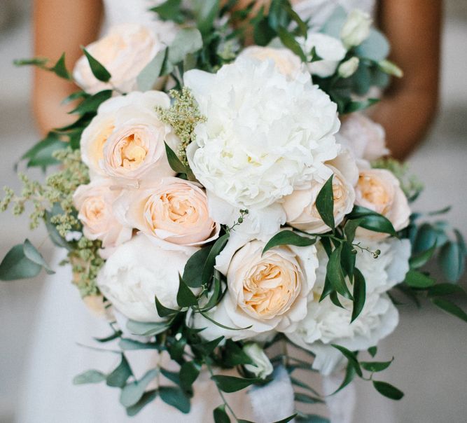 Peach & White Wedding Bouquet | Chris Barber Photography