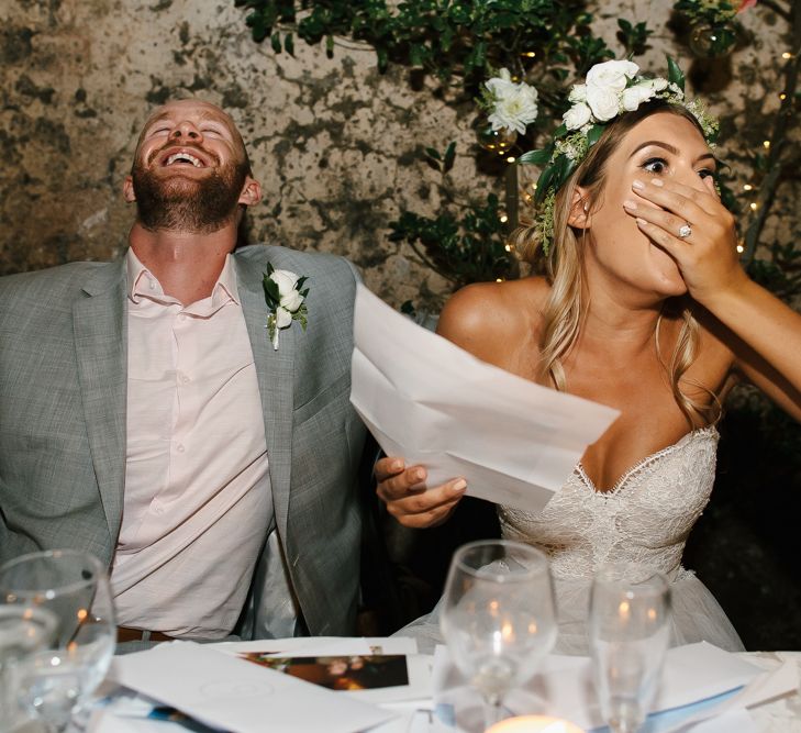 Bride in Watters Gown | Groom in Grey Reiss Suit | Chris Barber Photography