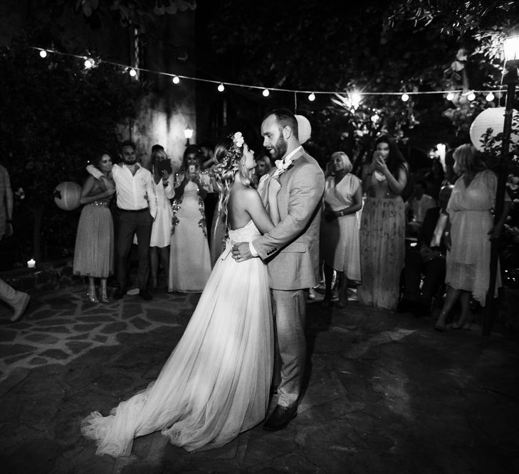 Bride in Watters Gown | Groom in Grey Reiss Suit | Chris Barber Photography