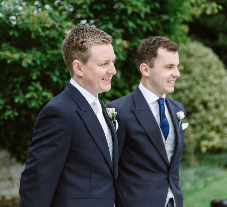 Groomsmen in Moss Bros Suits | Elegant Notley Abbey Wedding | Natalie J Weddings Photography