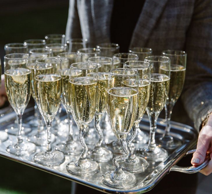 Champagne Reception | Elegant Notley Abbey Wedding | Natalie J Weddings Photography