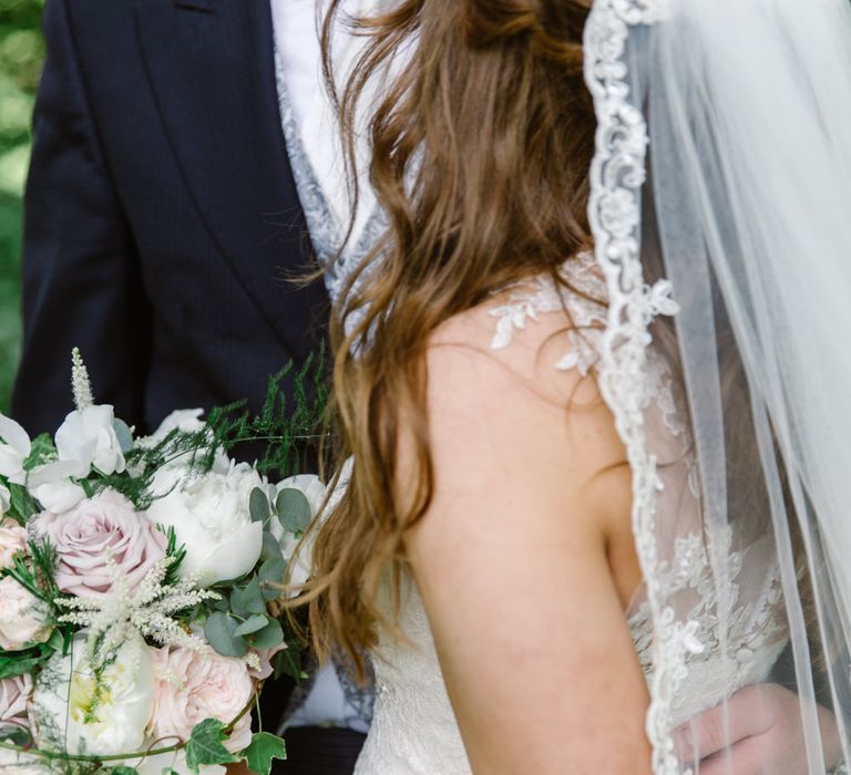 Lace Edged Veil | Elegant Notley Abbey Wedding | Natalie J Weddings Photography