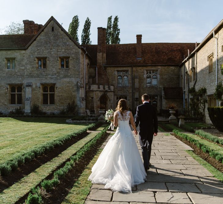 Bride in Pronovias Gown | Groom in Moss Bros Suit | Elegant Notley Abbey Wedding | Natalie J Weddings Photography