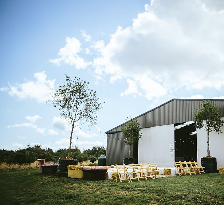 Outdoor Wedding Ceremony at Northumberland Airfield