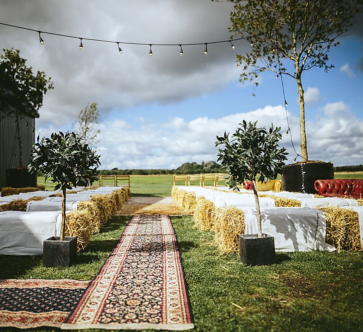 Outdoor Wedding Ceremony at Northumberland Airfield