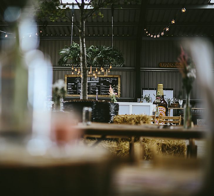 Industrial Styling For Wedding In An Aircraft Hanger