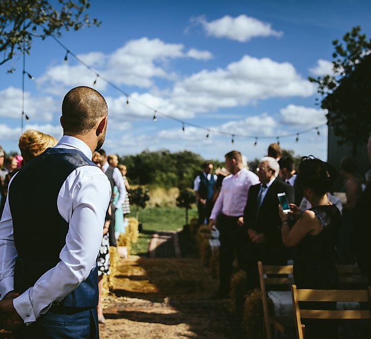 Outdoor Wedding Ceremony For A Northumberland Airfield Wedding