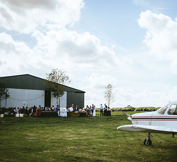 Outdoor Wedding Ceremony For A Northumberland Airfield Wedding