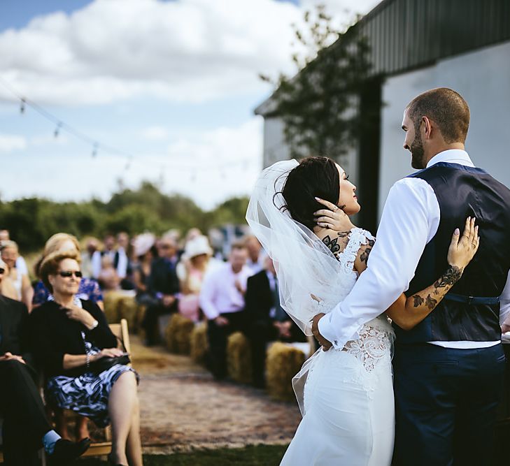 Outdoor Wedding Ceremony For A Northumberland Airfield Wedding