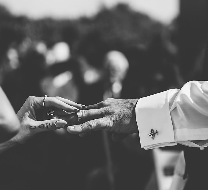 Outdoor Wedding Ceremony For A Northumberland Airfield Wedding