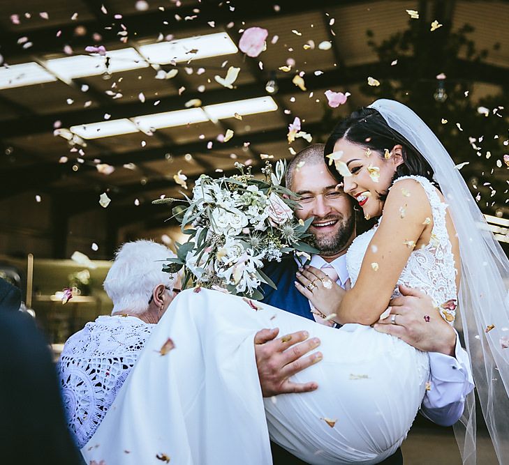 Bride & Groom Just Married Confetti Shot