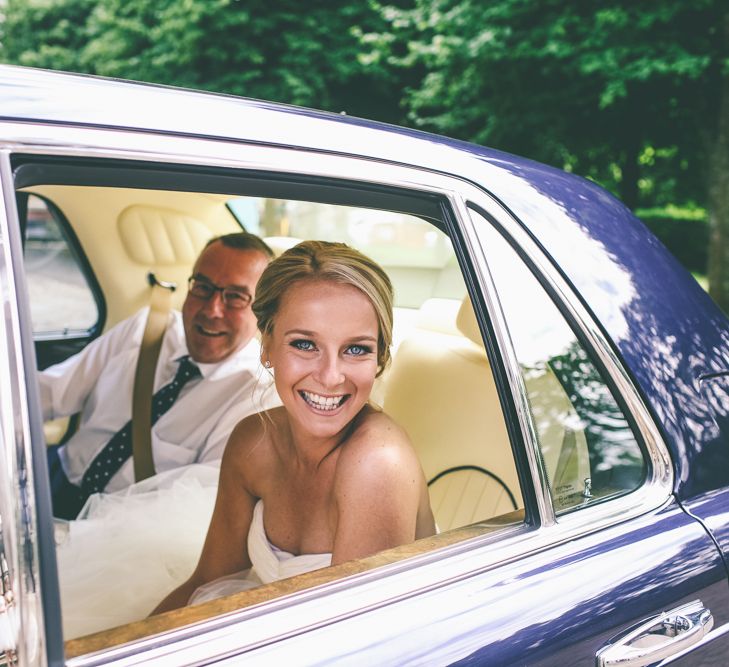 Beautiful Bride Arriving At Wedding Ceremony