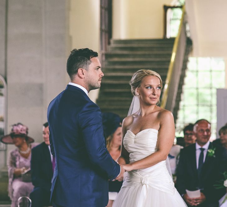 Bride in Annasul Y Wedding Dress Arriving At Wedding Ceremony