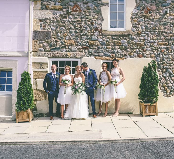 Bride in Annasul Y And Bridesmaids in White ASOS Dresses